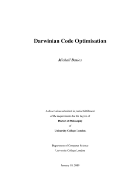 Darwinian Code Optimisation