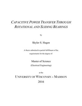 Capacitive Power Transfer Through Rotational and Sliding Bearings