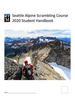 Seattle Alpine Scrambling Course 2020 Student Handbook