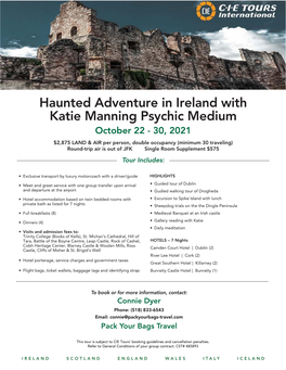 Haunted Adventure in Ireland with Katie Manning Psychic Medium
