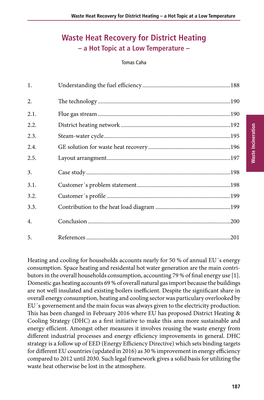 Waste Heat Recovery for District Heating – a Hot Topic at a Low Temperature