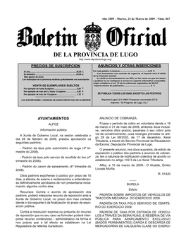 BOP De Lugo E No Tabo- VILALBA Leiro De Edictos Do Concello