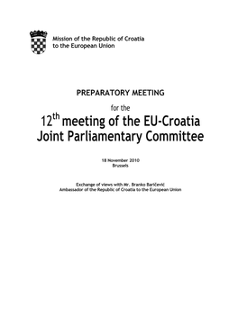 PREPARATORY MEETING for the 12Th Meeting of the EU-Croatia Joint Parliamentary Committee