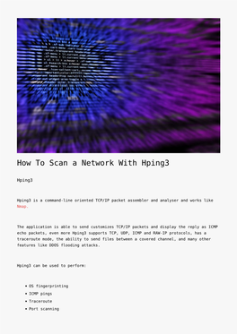 How to Scan a Network with Hping3