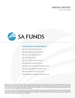 ANNUAL REPORT June 30, 2021