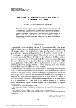 Rotation and Winding Numbers for Planar Polygons and Curves