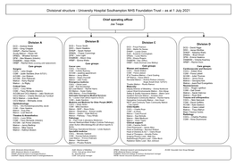 Divisional Structure - University Hospital Southampton NHS Foundation Trust – As at 1 July 2021