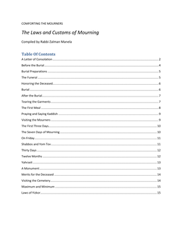 The Laws and Customs of Mourning