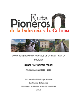 Guion Turistico Ruta Pioneros De La Industria Y La Cultura