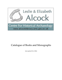 Catalogue of Books and Monographs