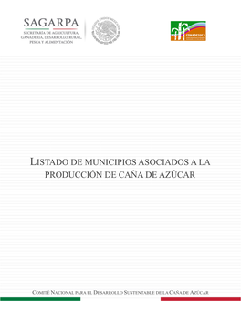 Listado De Municipios Asociados a La Producción De Caña De Azúcar