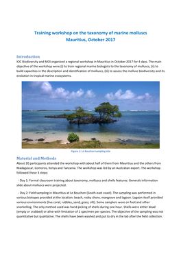 Training Workshop on the Taxonomy of Marine Molluscs Mauritius, October 2017