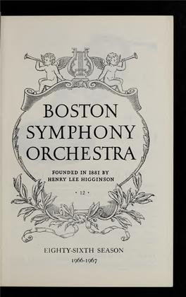 Boston Symphony Orchestra Concert Programs, Season 86, 1966