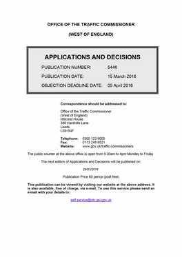 Applications and Decisions