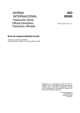 ISO 26000:2010 (Traducción Oficial) © ISO 2010 ISO 26000:2010 (Traducción Oﬁcial)