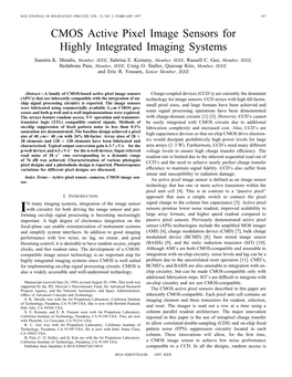 CMOS Active Pixel Image Sensors for Highly Integrated Imaging Systems