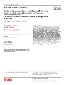 The Early Wisconsinan History of the Laurentide Ice Sheet