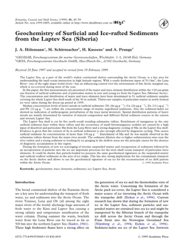 Geochemistry of Surficial and Ice-Rafted Sediments from The