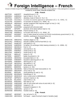 Foreign Intelligence – French