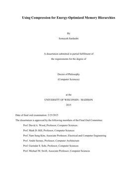 Using Compression for Energy-Optimized Memory Hierarchies