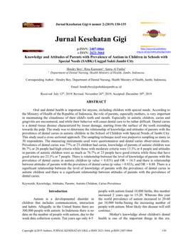 Jurnal Kesehatan Gigi 6 Nomor 2 (2019) 130-135