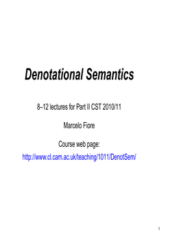 Denotational Semantics