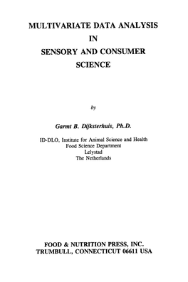 Multivariate Data Analysis in Sensory and Consumer Science