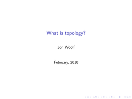 What Is Topology?