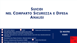 Analisi Suicidi Nel Comparto Sicurezza E Difesa