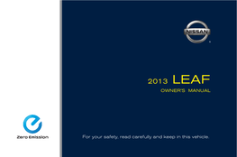 2013 Nissan LEAF Owner's Manual