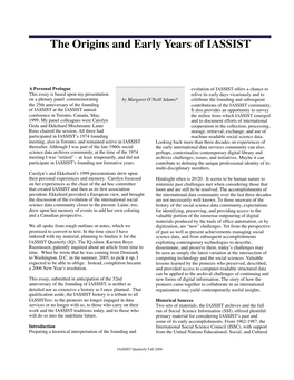 The Origins and Early Years of IASSIST