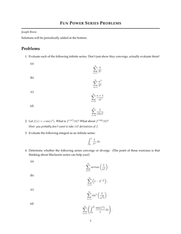 Fun Power Series Problems