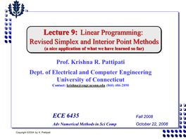 Revised Simplex Algorithm - 1