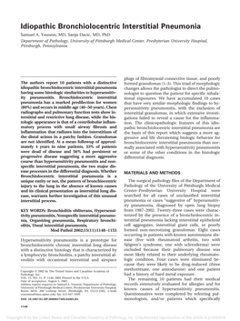 Idiopathic Bronchiolocentric Interstitial Pneumonia Samuel A