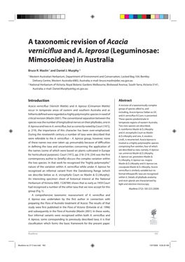 A Taxonomic Revision of Acacia Vernicifluaand A. Leprosa
