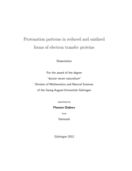 Protonation Patterns in Reduced and Oxidized Forms of Electron Transfer Proteins