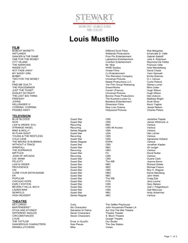 Louis Mustillo Theatrical Resume