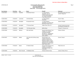 Click Here to Return to Report Menu CRTR2705A-CR Commonwealth Of