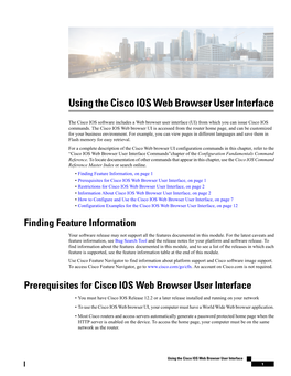 Using the Cisco IOS Web Browser User Interface