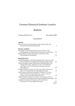 German Historical Institute London Bulletin Vol 31 (2009), No. 1