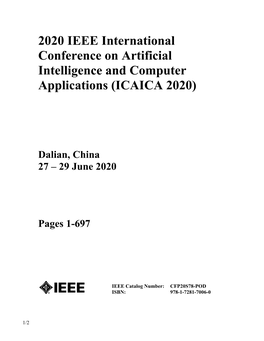2020 IEEE International Conference on Artificial Intelligence and Computer