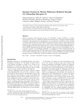 Immune Evasion by Murine Melanoma Mediated Through CC Chemokine