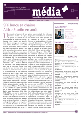 SFR Lance Sa Chaîne Altice Studio En Août
