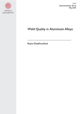 Weld Quality in Aluminium Alloys