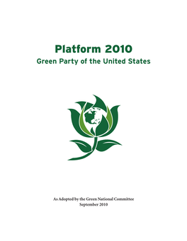 2010 Green Party Platform