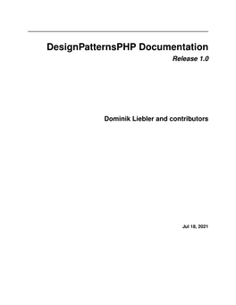 Designpatternsphp Documentation Release 1.0