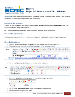 How to Hyperlink Documents in Text Windows