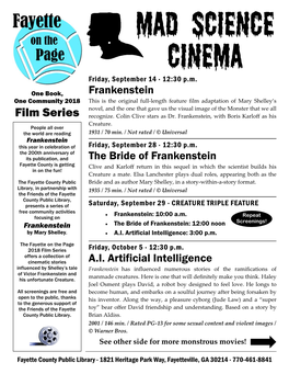 Fotp18 Mad Science Cinema Film Series Flyer