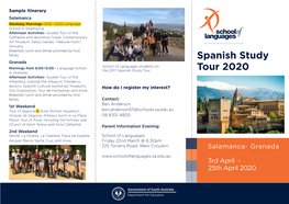 Spanish Study Tour 2020