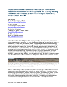 Impact of Inclined Heterolithic Stratification on Oil Sands